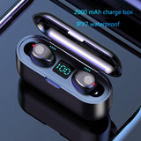 마이크를 가진 2000mAh 힘 은행 헤드폰을 가진 F9 TWS 무선 Bluetooth 발광 다이오드 표시