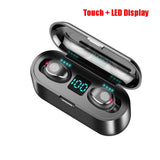 마이크를 가진 2000mAh 힘 은행 헤드폰을 가진 F9 TWS 무선 Bluetooth 발광 다이오드 표시