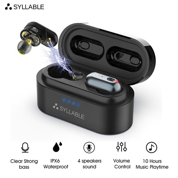 원래 SYLLABLE S101 QCC3020 칩 블루투스 V5.0베이스 이어폰 10 시간 헤드셋 소음 감소 S101 볼륨 제어