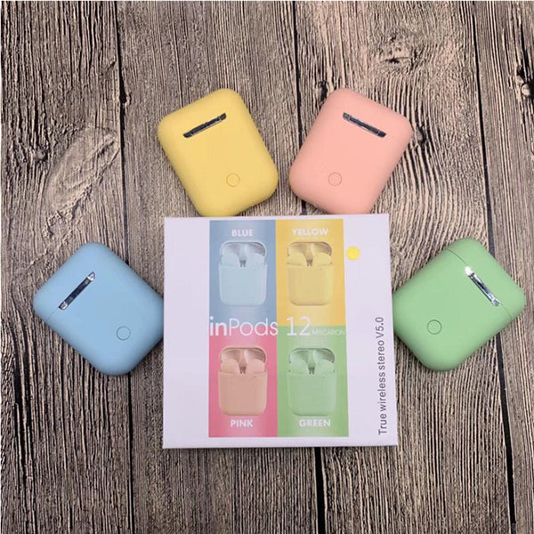 inPods 12 무선 이어폰 터치 제어 i12 TWS 이어폰 블루투스 5.0 헤드폰 스포츠 헤드셋 아이폰 삼성 스마트 폰